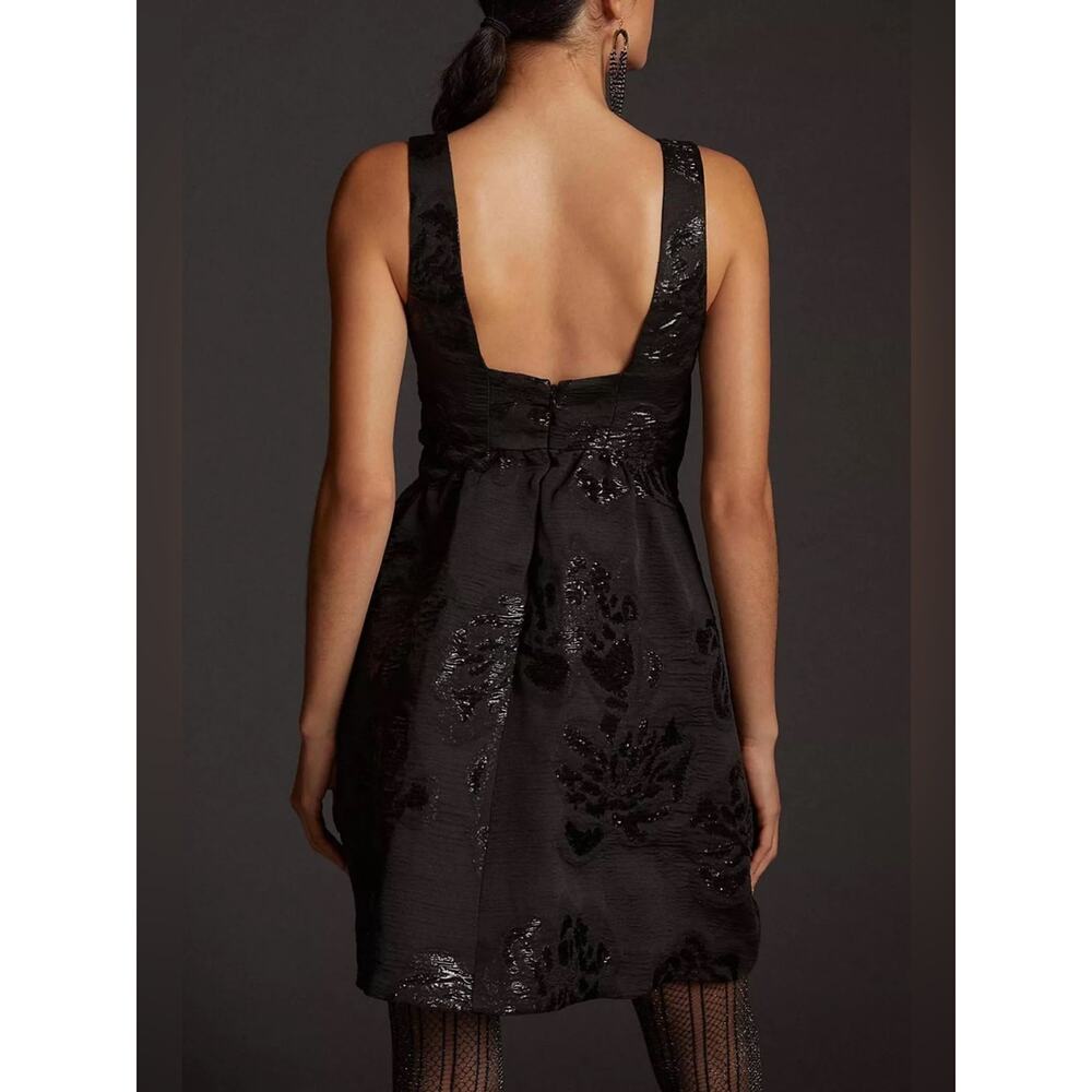 Anthropologie Maeve Jacquard Mini Dress in black - Picture 3 of 8